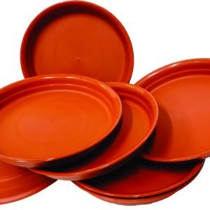 Teracotta Plate Plastic | Pot Holder Trays | Pot Plate | Round Bottom Tray/Plate/Saucer | Heavy Duty Highly Durable Plant Saucer Gamla for Indoor Home Decor & Outdoor Balcony Garden