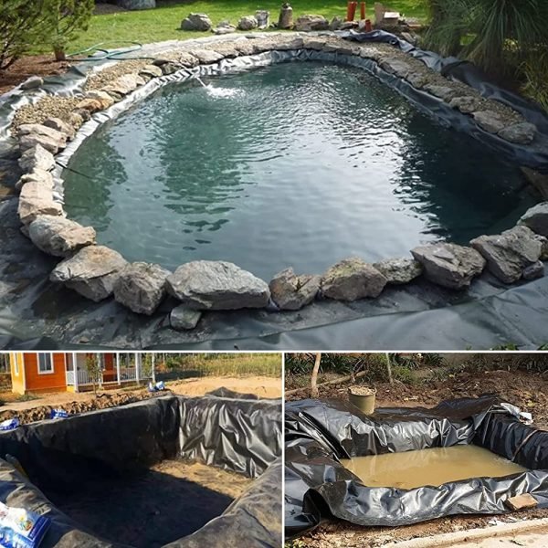 Pond Liner UV | 300 to 500 Micron HDPE Pond Liner Sheet | Heavy Duty Small and Big Garden Backyard Waterfall Lilly Ponds Lining Fabric - Image 3