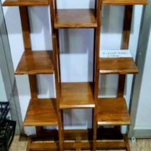 Teak Wood Flower Pot Stand 8 STEP, 4 FEET (Only Stand) | Wooden Plant Stand for Balcony Living Room Indoor Outdoor Plant Stand Display Rack Storage Rack for Patio Garden Yard