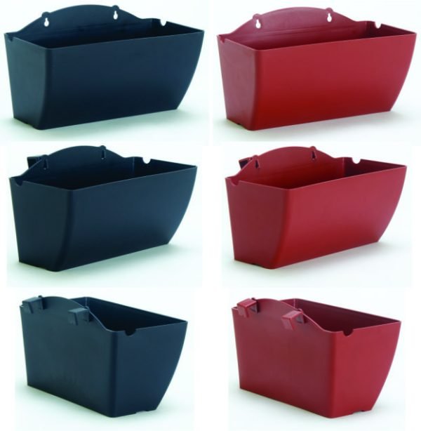 Wall Mounting Pot | Hooked Plastic Wall Hanging Pot Set (Black & Brown) |