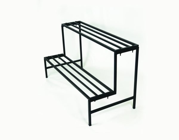 2 Step Regular 3 Feet Stand Black Colour | Two Step Plant Stand Heavy Duty in Black by A one Steels Metal Flower Pot Holder - Image 5