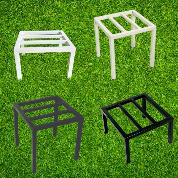 Metal Plant Stand 8 x 8 inch | Flower Metal Pot Stand For Outdoor Plants / Indoor Pot Stands plant of Heavy Duty Metal in White and Black Colour