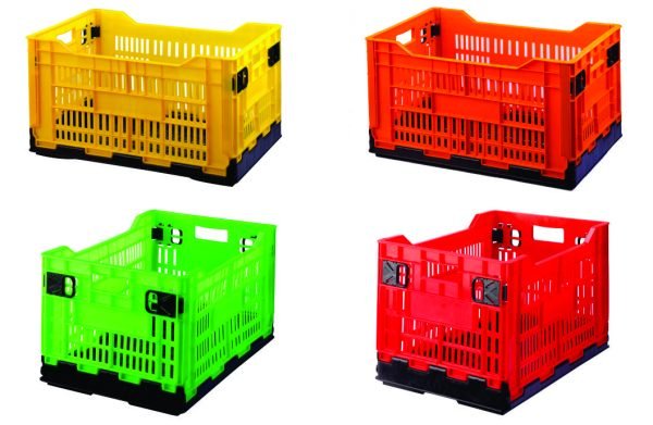 Plastic Collapsible Crates_Folding Crates | Portable Foldable Crate | Collapsible Basket, 10 kg and 26 kg Capacity | Heavy Duty Durable Plastic Stackable Crates for Storage and Organizing, Big & Small Size with Multicolour