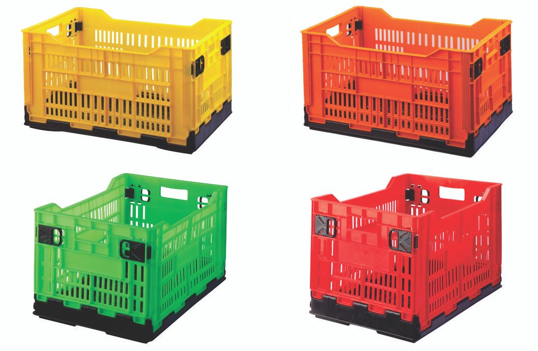 Plastic Collapsible Crates_Folding Crates | Portable Foldable Crate | Collapsible Basket, 10 kg and 26 kg Capacity | Heavy Duty Durable Plastic Stackable Crates for Storage and Organizing, Big & Small Size with Multicolour