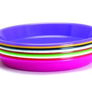 8 inch Plate | Black, Brown, Multicolor | Saucer for Pots UV Treated Round Bottom Tray/Plate/Saucer Heavy Duty Highly Durable Plant saucer Gamla for Indoor Home Decor & Outdoor Balcony Garden