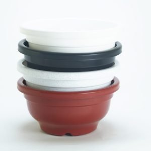Bonsai Pot 001 | Indoor and for Outdoor Flower Pots/Planters, Table Top Decorative Pot White & Brown, Black