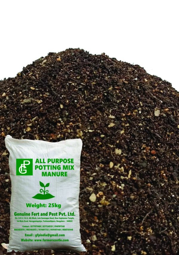 All Purpose Potting Mix Manure | Organic Potting Garden Soil Mix for Plants Home Garden | Garden Soil for Plants Less All Purpose Ready to use Potting Mix