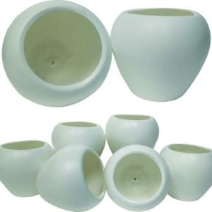 Apple Pot | Apple Small White Plastic Pots for Indoor Plants, Planters, Flower, Pots, gamla, Outdoor, Balcony, Home, Round, Garden, Office Decor