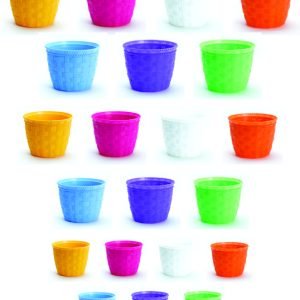 Bamboo Design Pot | Multicolor Premium Flower Pot - Ideal for Office Desk or Table Side Decoration - Modern and Elegant Design 3 sizes with Multicolour