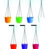 Bamboo Design Pot with Hanging Chain | Hanging Planter Pot with Metal Chain for Indoor Plants Pot, Flower Pot and Balcony Pots Home Gardening