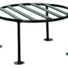 Black Metal 4 Leg Stand | Plant Round Stand Galvanised Metal Flower Pot Holder Gamla Support Corner Rack Outdoor Display Shelf for Home Garden Balcony Decoration