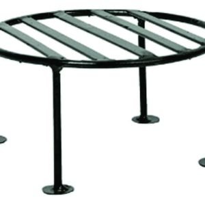 Black Metal 4 Leg Stand | Plant Round Stand Galvanised Metal Flower Pot Holder Gamla Support Corner Rack Outdoor Display Shelf for Home Garden Balcony Decoration