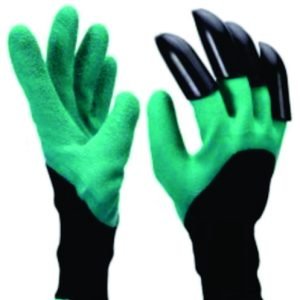 CAP GLOVES | Heavy Duty Garden Farming Gloves Washable with Right Hand Fingertips ABS Claws for Digging and Gardening (Free Size, Green)