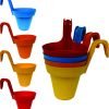Dabang Pot | Hook Type Hanging Flower Pot / Railing Planter for Plants Multi Color