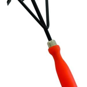 Small Hand Cultivator | Hand Cultivator Agriculture Tool for Home Gardening | Farming Tiller for Plants in Garden Durable Hand Cultivator for Garden (Red Handle, Black Metal)