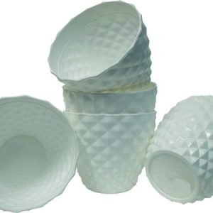 Kohinoor Round Pot | Plastic Round Flower Pots for Home Planters, Terrace, Garden Etc | Suitable for Home Indoor & Outdoor Gardening Plants | 6 inch White