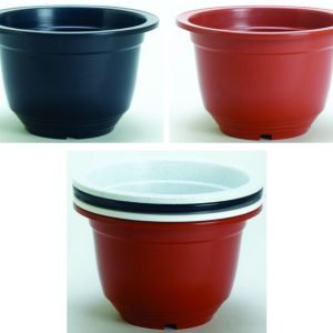 Smart Pot | Round Plastic Pot for Home & Garden | Black, Terracotta, White
