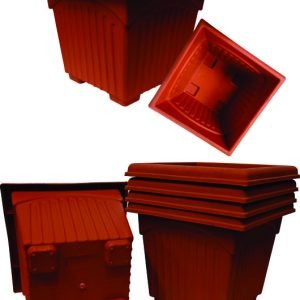 Square Plantar | Square Plastic Planter | UV Treated Heavy Square Planter Pot Gamla Planter Pots, Outdoor Balcony Flower Pots, Gamla with Drainage Holes with Tray for Home and Garden Decoration