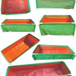 HDPE Vegetable Growing Beds | HDPE UV Protected Green Color Rectangular Plants Grow Bags Suitable for Vegetable Terrace Gardening with PVC Pipe Support