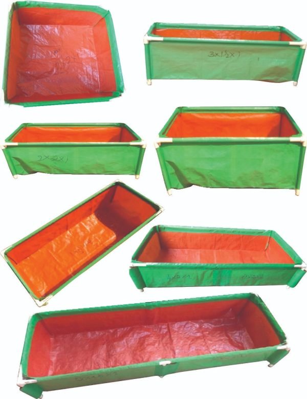 HDPE Vegetable Growing Beds | HDPE UV Protected Green Color Rectangular Plants Grow Bags Suitable for Vegetable Terrace Gardening with PVC Pipe Support