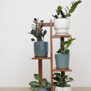 Teak Wood Flower Pot Stand 3 STEP, 3 FEET (Only Stand) | Wooden Plant Stand for Balcony Living Room Indoor Outdoor Plant Stand Display Rack Storage Rack for Patio Garden Yard