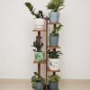 Teak Wood Flower Pot Stand 5 Step, 4 Feet (Only Stand) | Wooden Plant Stand for Balcony Living Room Indoor Outdoor Plant Stand Display Rack Storage Rack for Patio Garden Yard