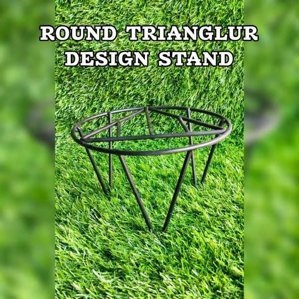 Round Triangular Design Metal Stand |  Plant Stand for Indoor & Outdoor Pot, Metal Potted Plant Holder for House, Garden & Patio