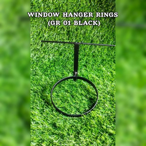 Hanging Ring Grill | Hanging Flower Pot Holder | Plant Stand for Home Balcony Décor, Black Colour