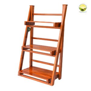 Teak Wood Ladder Stand | Wooden Ladder Shelve Bookshelf Finish Pine Wood Shelf Home Decorative for Showpiece Plant Stand (Only Stand)