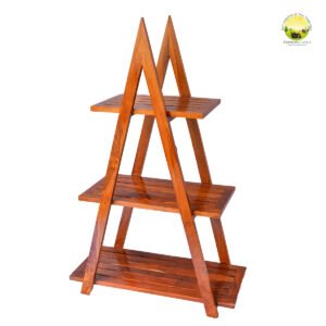 Teak Wood 'A' Shaped Stand 3 Tier | Wood Plant Stand, Indoor/Outdoor Flower Pot/Plant Stand for Home Garden Balcony Living Room Decor Brown Only Stand