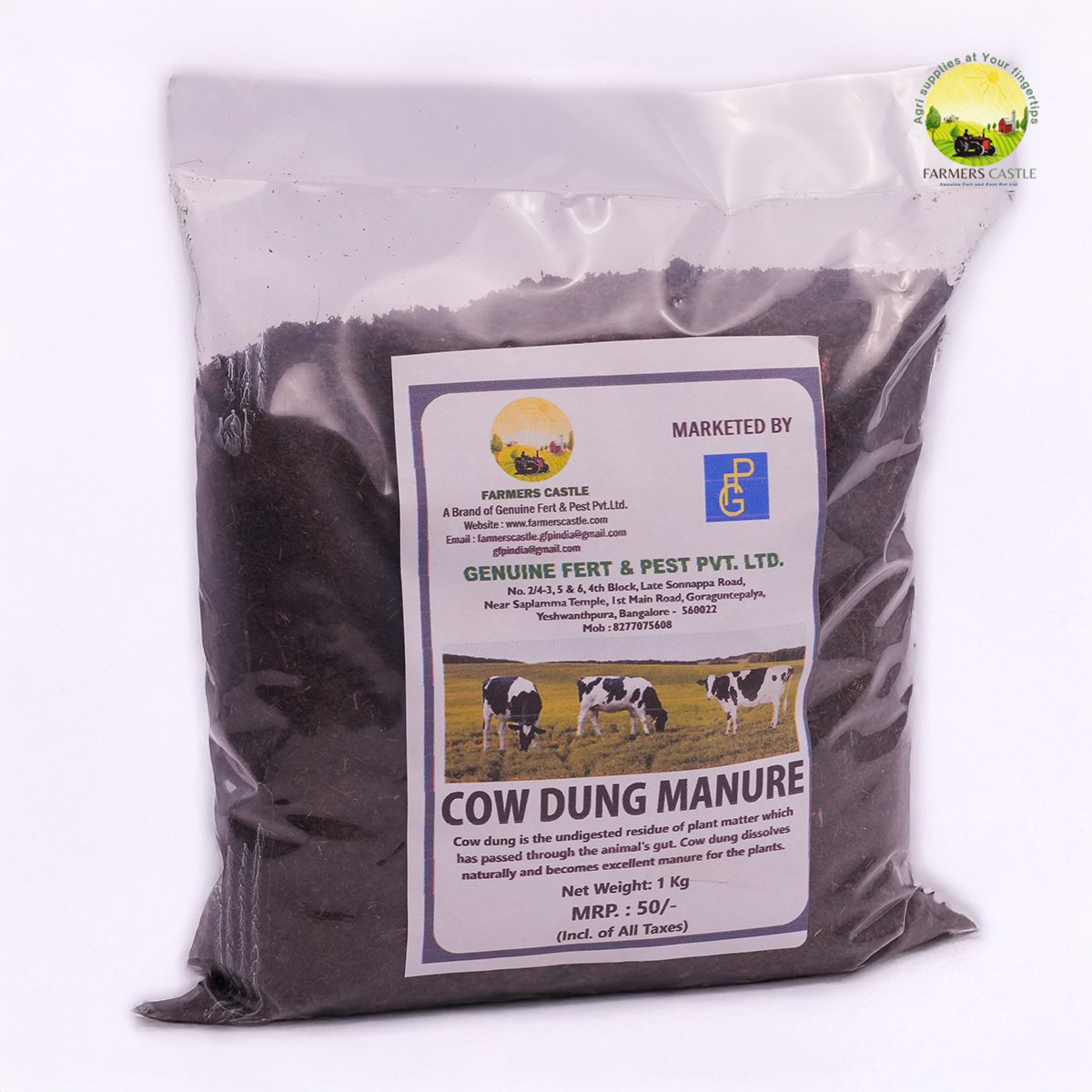 COW DUNG MANURE | Cow Manure for home and kitchen gardening | Natural fertilizer to boost plants growth and development | Indoor and outdoor use | Contains beneficial microbes