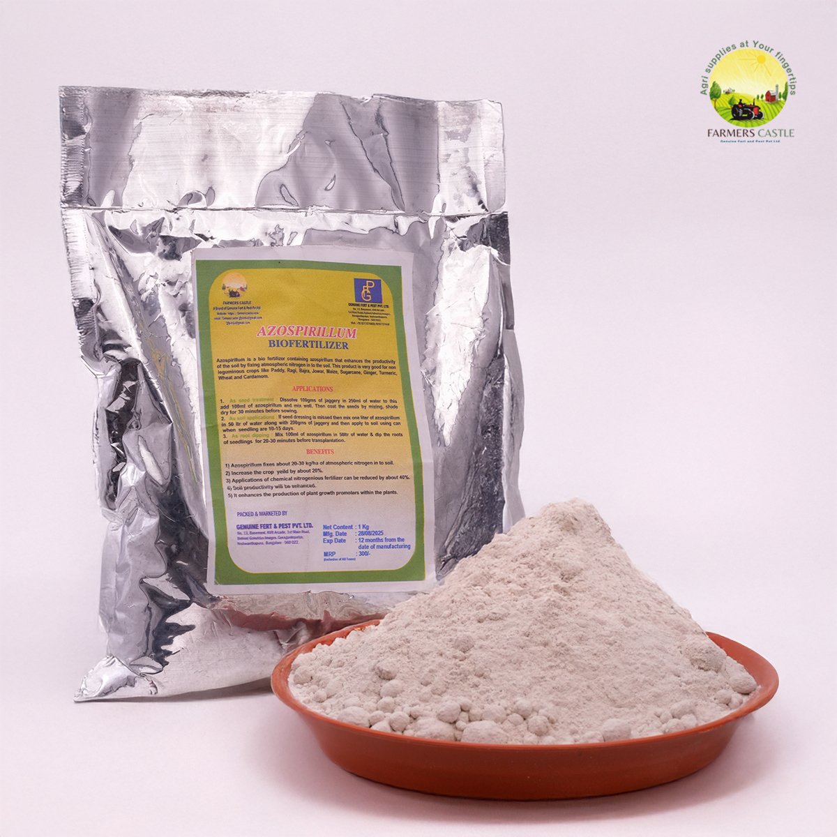 AZOSPIRILLUM BIOFERTILIZER Powder | Growth Promoter | Azospirillum Nitrogen Fixing Biofertilizer 1 AZOSPIRILLUM BIOFERTILIZER Powder | Growth Promoter | Azospirillum Nitrogen Fixing Biofertilizer
