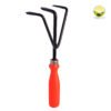 Small Hand Cultivator | Hand Cultivator Agriculture Tool for Home Gardening | Farming Tiller for Plants in Garden Durable Hand Cultivator for Garden (Red Handle, Black Metal)
