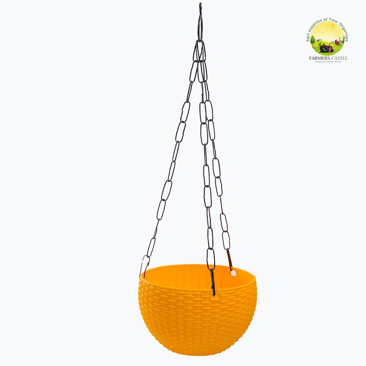 Euro Basket Pot | Attractive Woven Design Beautiful Round Hanging Flower Plastic pots with Heavy Metal Chain pots Combo Designer pots Hanging Basket Euro Hanging Basket pots 3 DSC5034