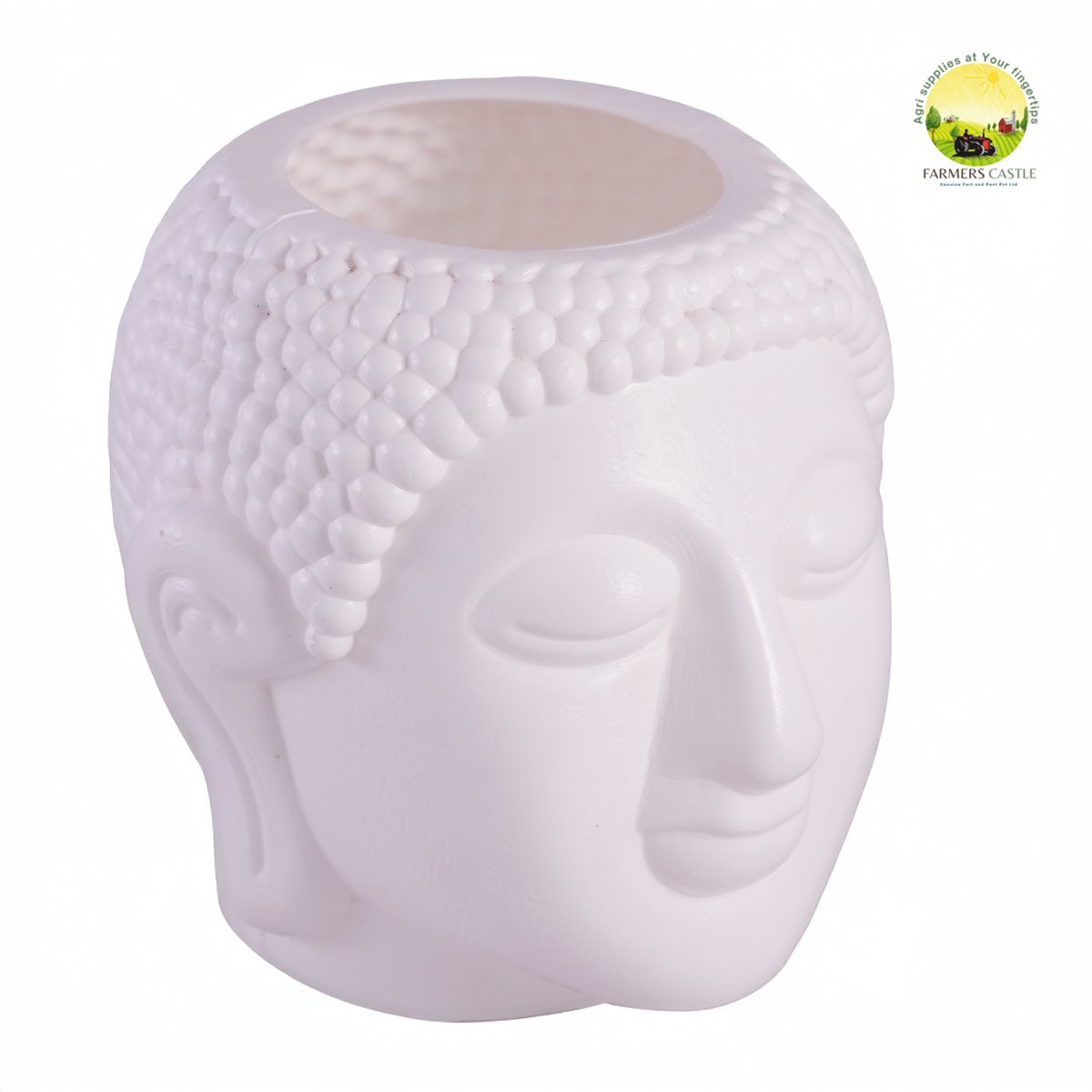 Budha Pot | Plastic Budha Pot for Home Decor/Decoration White Color | Budha Planter Gifting Home Decor Indoor Improvement Home Garden 1 Budha Pot | Plastic Budha Pot for Home Decor/Decoration White Color | Budha Planter Gifting Home Decor Indoor Improvement Home Garden