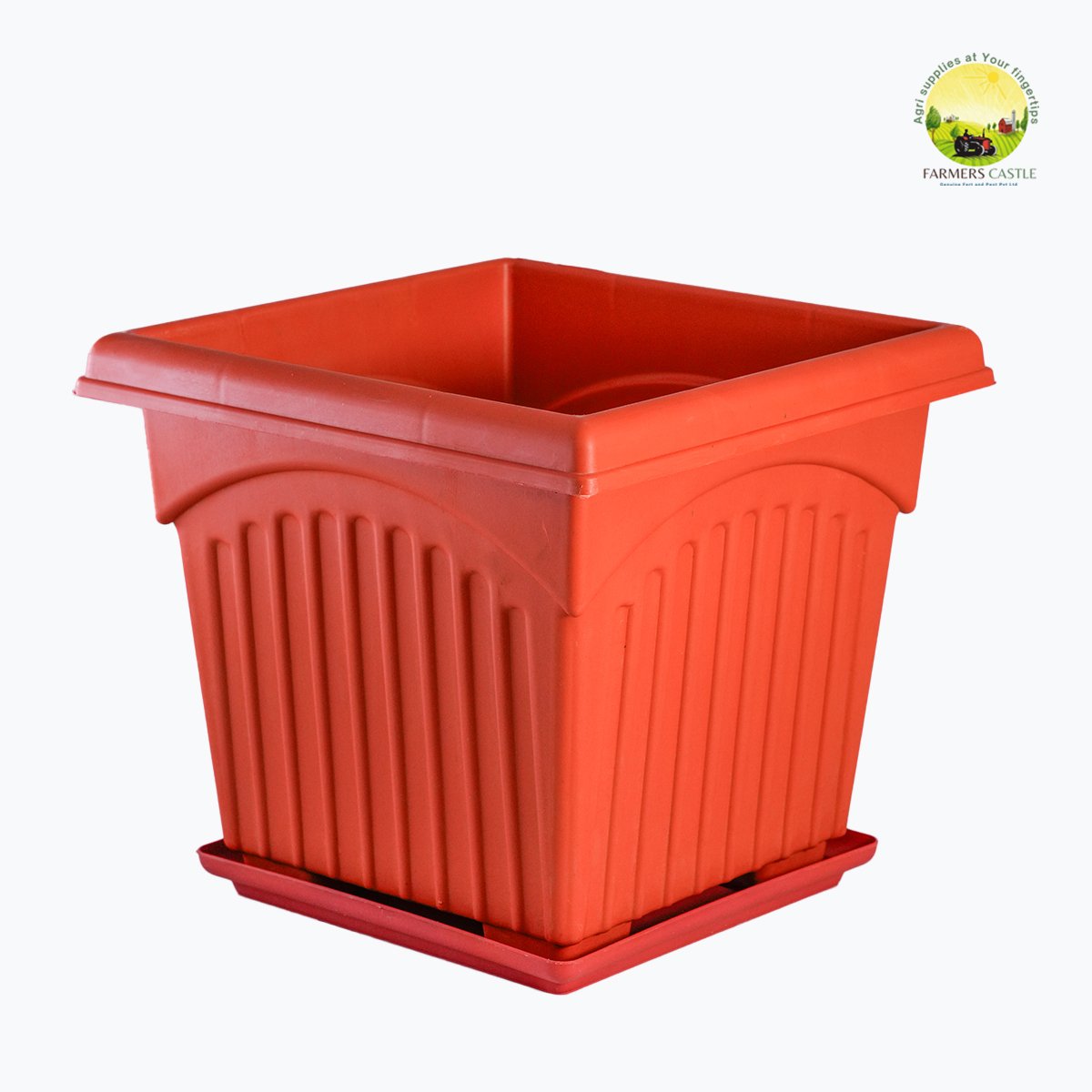 Square Plantar | Square Plastic Planter | UV Treated Heavy Square Planter Pot Gamla Planter Pots, Outdoor Balcony Flower Pots, Gamla with Drainage Holes with Tray for Home and Garden Decoration 2 DSC5104