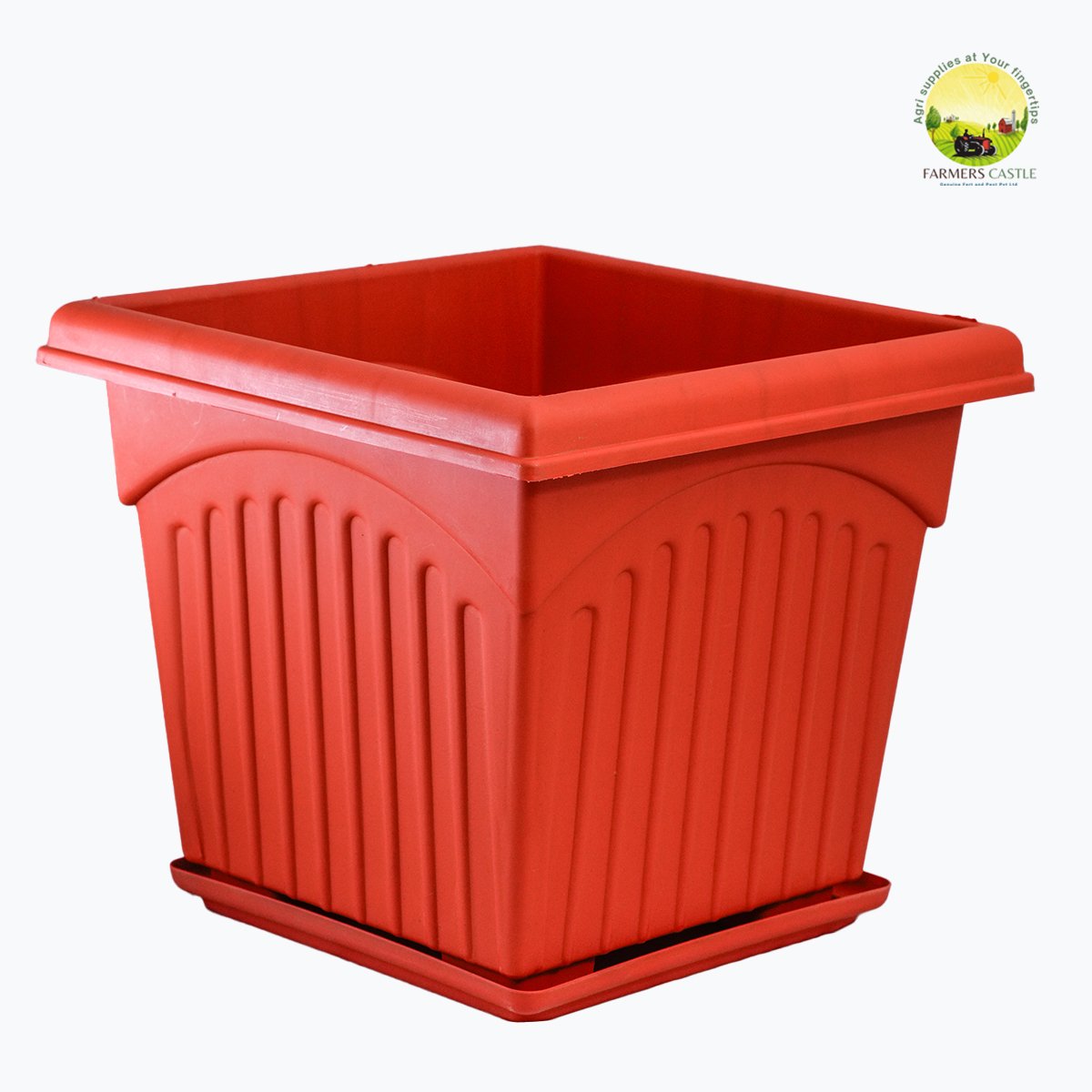 Square Plantar | Square Plastic Planter | UV Treated Heavy Square Planter Pot Gamla Planter Pots, Outdoor Balcony Flower Pots, Gamla with Drainage Holes with Tray for Home and Garden Decoration 3 DSC5112