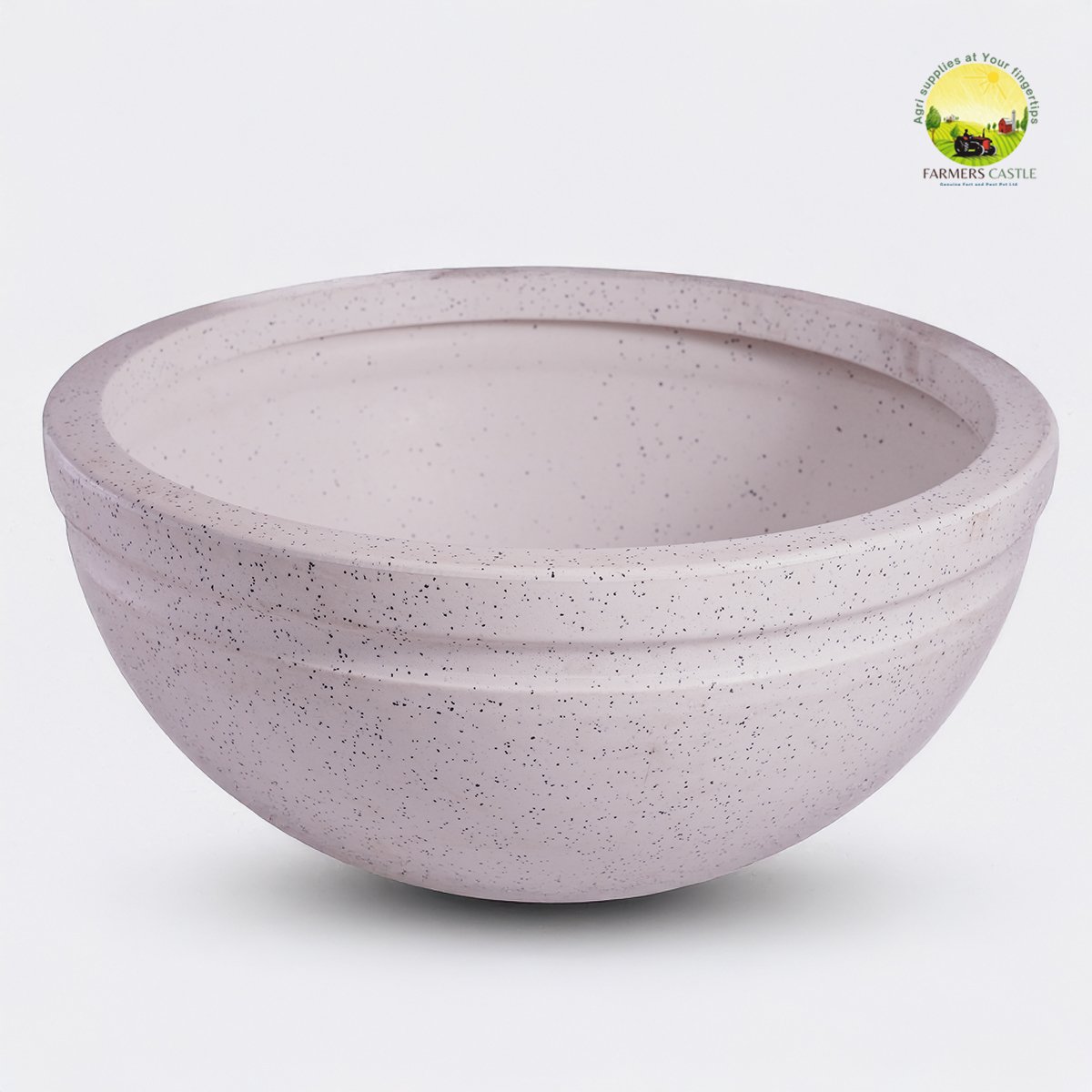 Jaguar Lotus Bowl | Round Planter (Stone White)(Extra Large) (Without Drainage Hole) || Pots for Plants || High Grade Polymer || Lightweight || Indoor-Outdoor || Non-Breakable|| Plant Directly in it