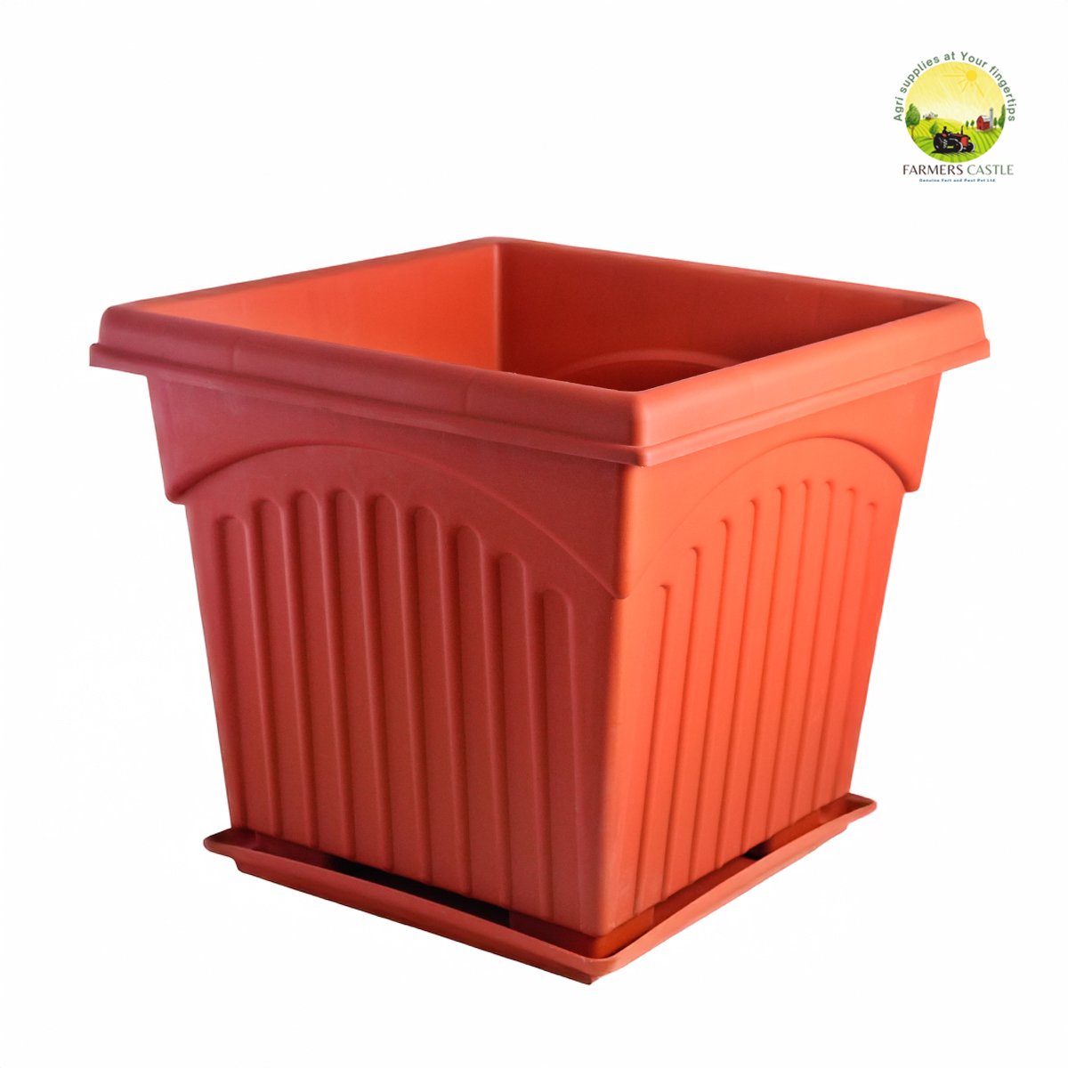 Square Plantar | Square Plastic Planter | UV Treated Heavy Square Planter Pot Gamla Planter Pots, Outdoor Balcony Flower Pots, Gamla with Drainage Holes with Tray for Home and Garden Decoration 5 DSC5188